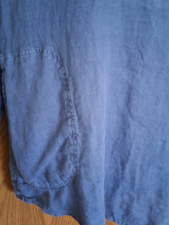 Vineyard Vines Women's 100% Linen Blue V-Neck Tunic Top Medium - Picture 4 of 7